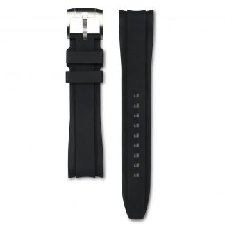 Everest Curved End Rubber Strap for Rolex Explorer II 42mm Black