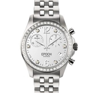 Epoch First Lady Chronograph Full Diamond Scandinavian White