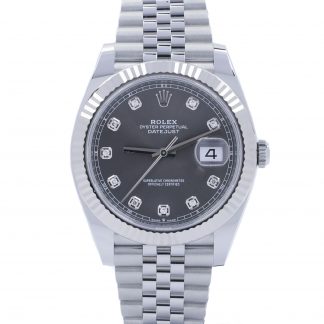 Rolex Datejust 41 Dark Rhodium Diamond Dial Jubilee 126334 Unworn 2022