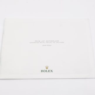 Rolex Price List Brochure Switzerland 2019-2020