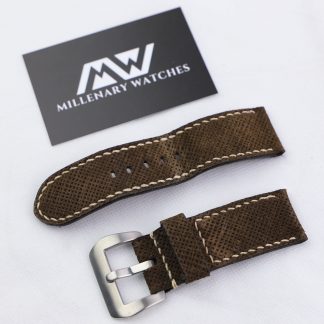 Brown Leather Strap for Panerai 26mm