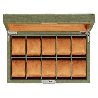 ROTHWELL 10 Slot Leather Watch Box